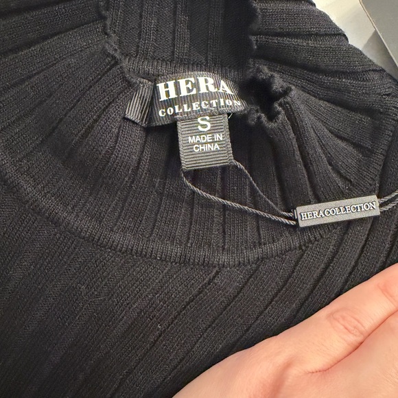 NWT Hera Black Long Sleeve Knit Dress Unique Sexy size Small - Picture 8 of 9